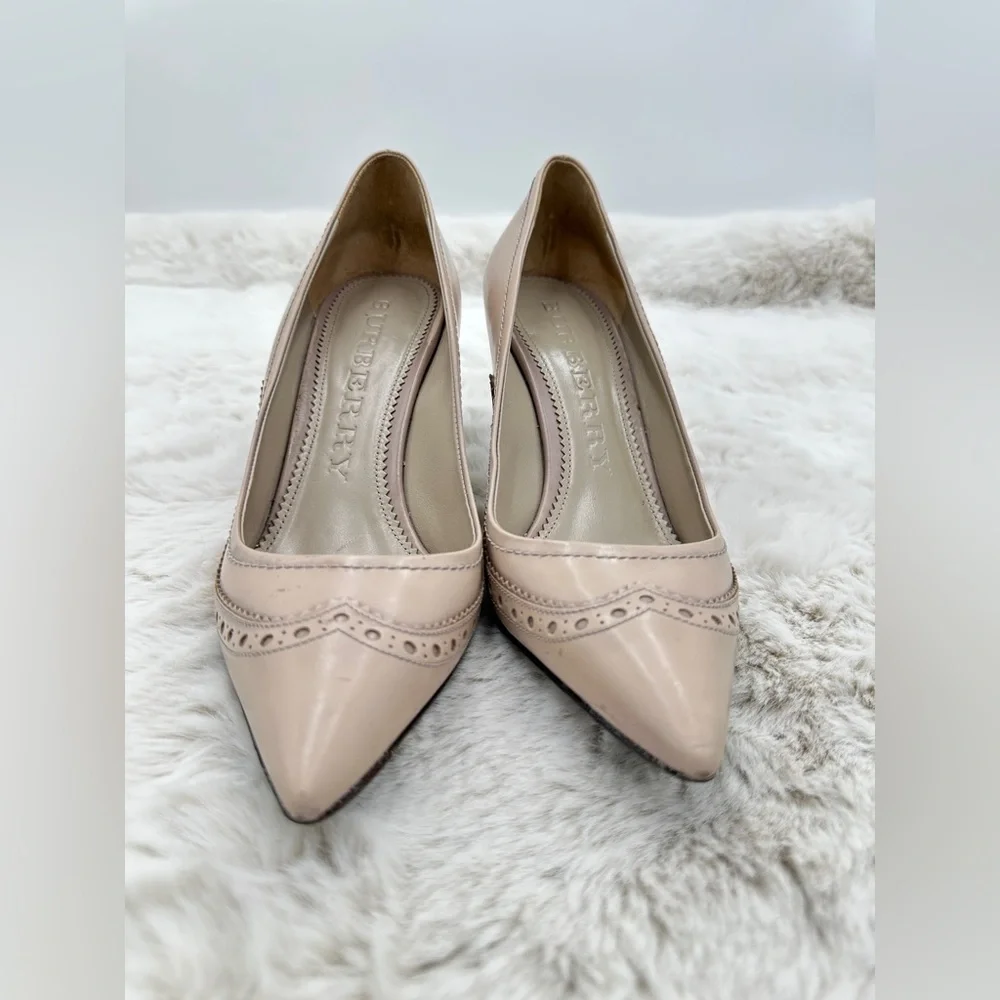 Burberry Leather Nude Pointed Toe Heels 40 US 10‎ - Picture 5 of 13